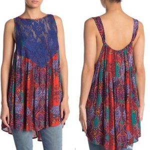Free People Count Me In Trapeze Tank Top In Red Size XS